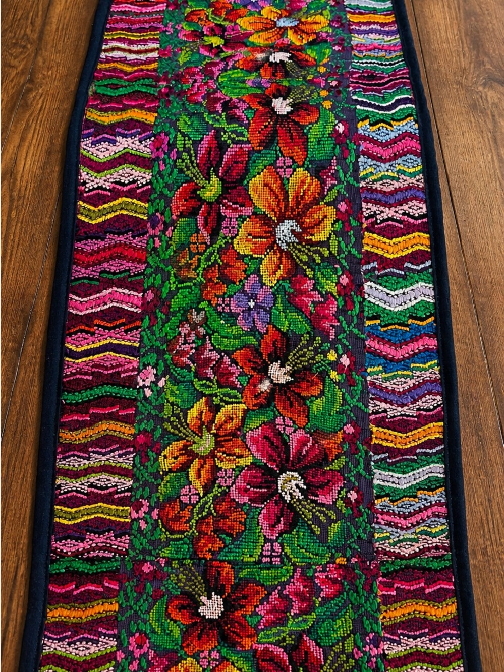 Luxury Handwoven Floral Table Runner – Chichicastenango, Guatemala